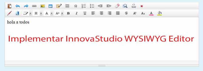 Implementar InnovaStudio WYSIWYG Editor
